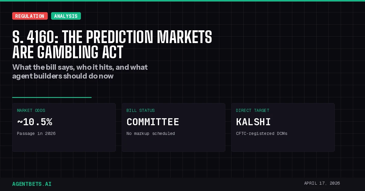 S. 4160 Prediction Market Gambling Act Analysis