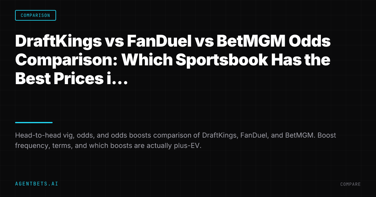DraftKings vs FanDuel vs BetMGM Odds Comparison: Which Sportsbook Has the Best Prices in 2026?