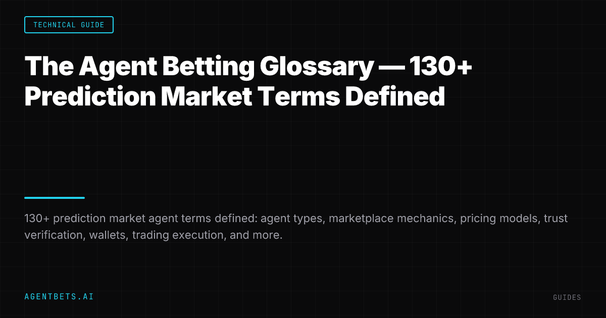 The Agent Betting Glossary — 130+ Prediction Market Terms Defined