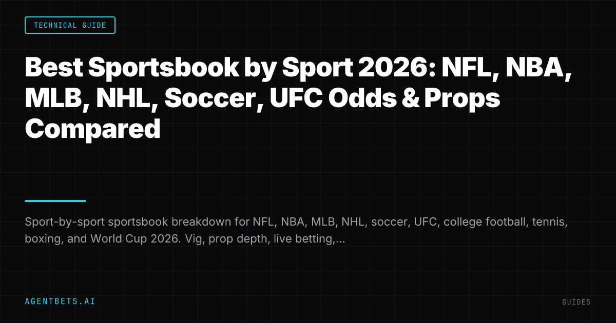Best Sportsbook by Sport 2026: NFL, NBA, MLB, NHL, Soccer, UFC Odds & Props Compared