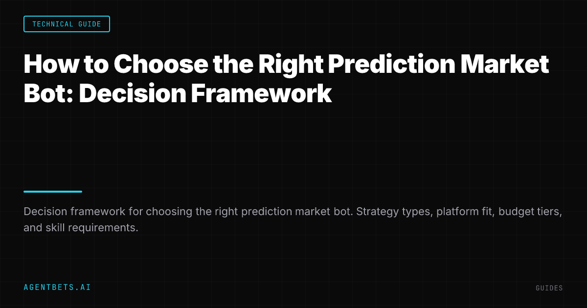 How to Choose the Right Prediction Market Bot: Decision Framework
