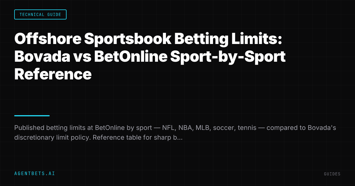 Offshore Sportsbook Betting Limits: Bovada vs BetOnline Sport-by-Sport Reference