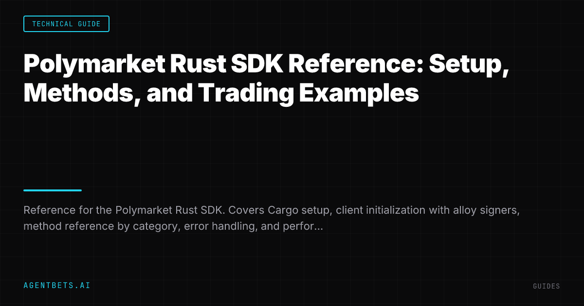 Polymarket Rust SDK Reference: Setup, Methods, and Trading Examples