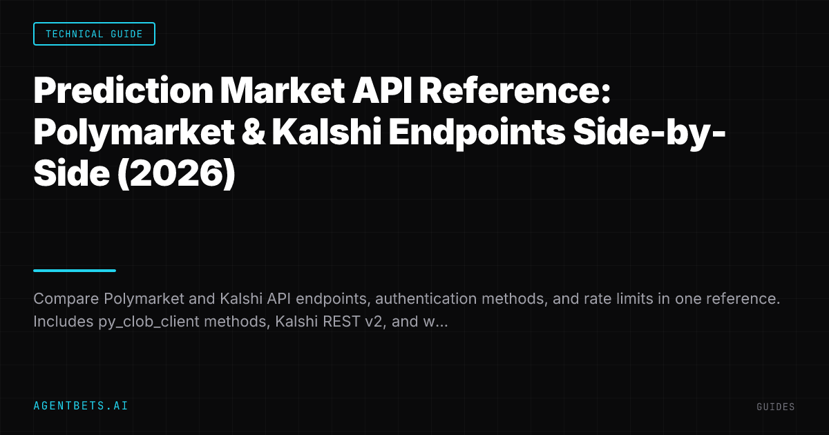 Prediction Market API Reference: Polymarket & Kalshi Endpoints Side-by-Side (2026)