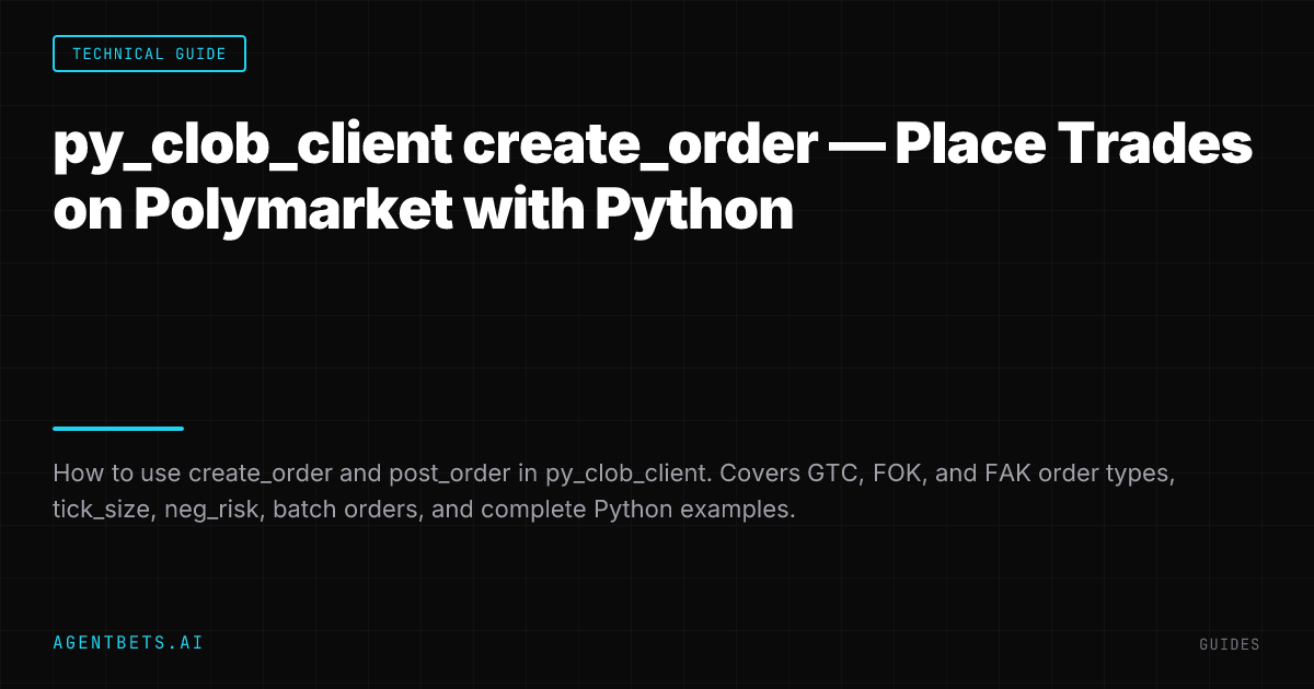 py_clob_client create_order — Place Trades on Polymarket with Python