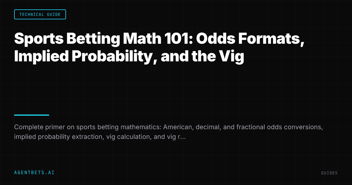 Sports Betting Math 101: Odds Formats, Implied Probability, and the Vig