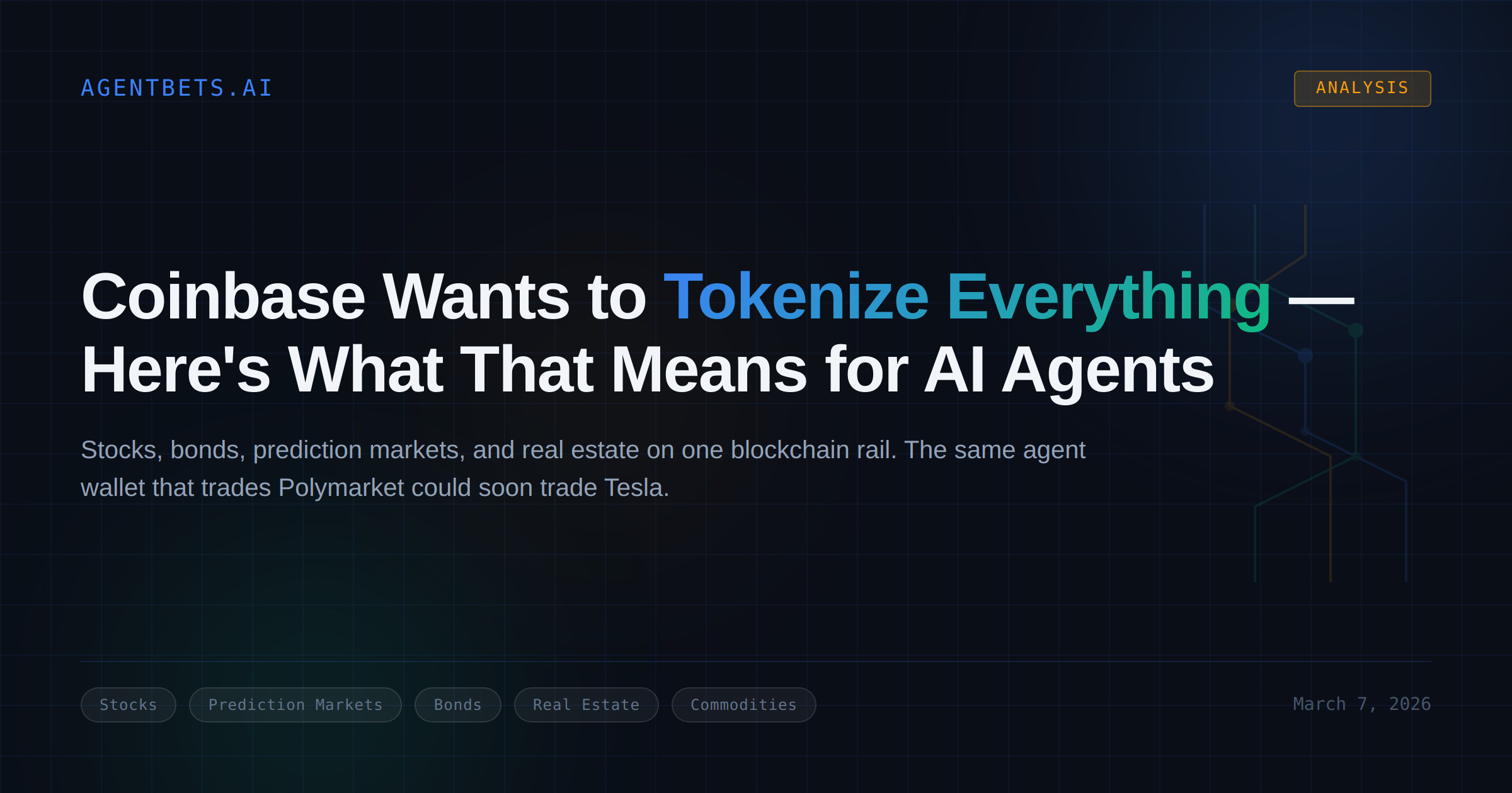 Coinbase Wants to Tokenize Everything — Here's What That Means for Prediction Market Agents