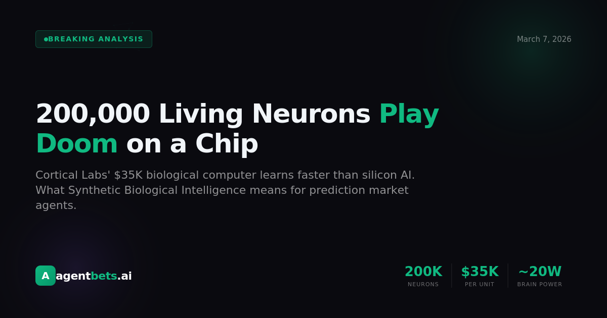 Cortical Labs Puts 200,000 Living Neurons on a Chip That Plays Doom — What This Means for Agent Intelligence