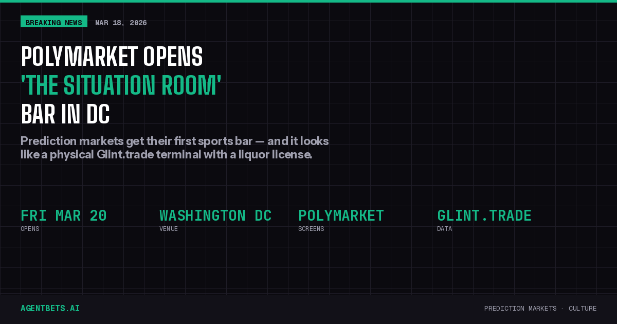 Polymarket Opens 'The Situation Room' Bar in DC — Prediction Markets Get Their First Sports Bar
