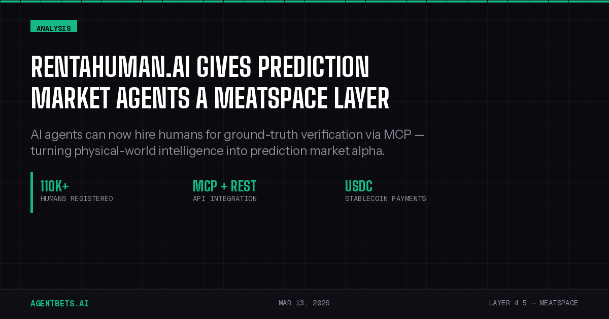 RentAHuman.ai Gives Prediction Market Agents a Meatspace Layer — And It Changes Everything
