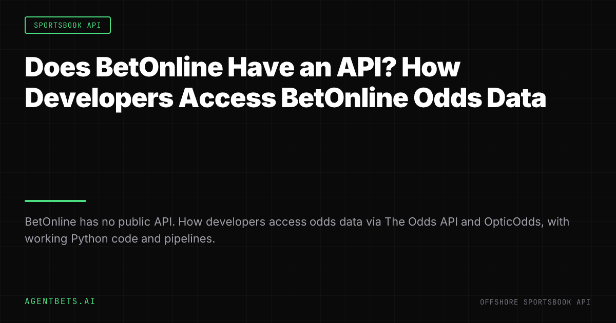 Does BetOnline Have an API? How Developers Access BetOnline Odds Data