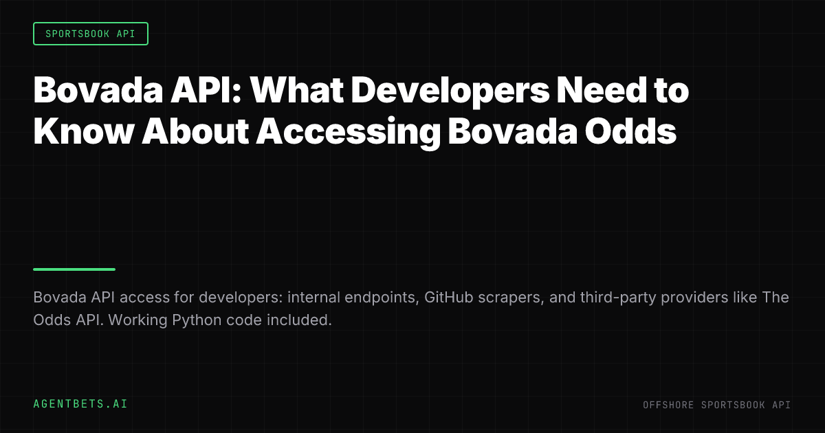 Bovada API: What Developers Need to Know About Accessing Bovada Odds