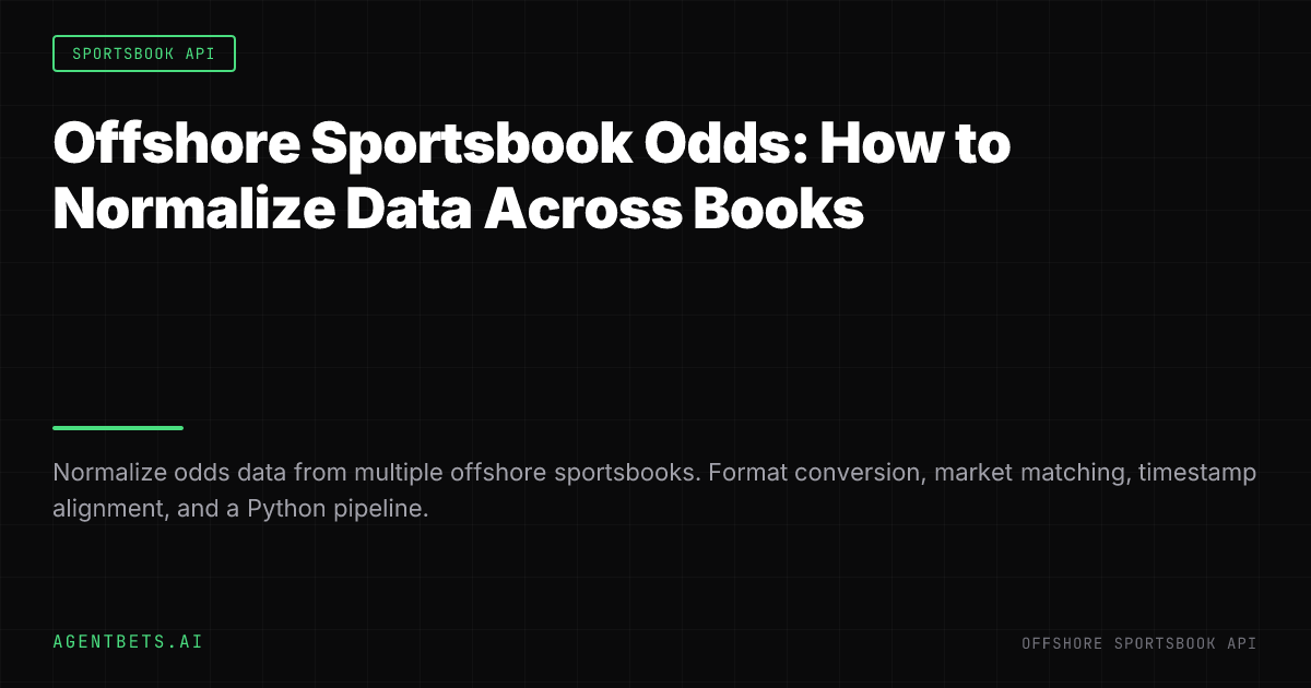 Offshore Sportsbook Odds: How to Normalize Data Across Books