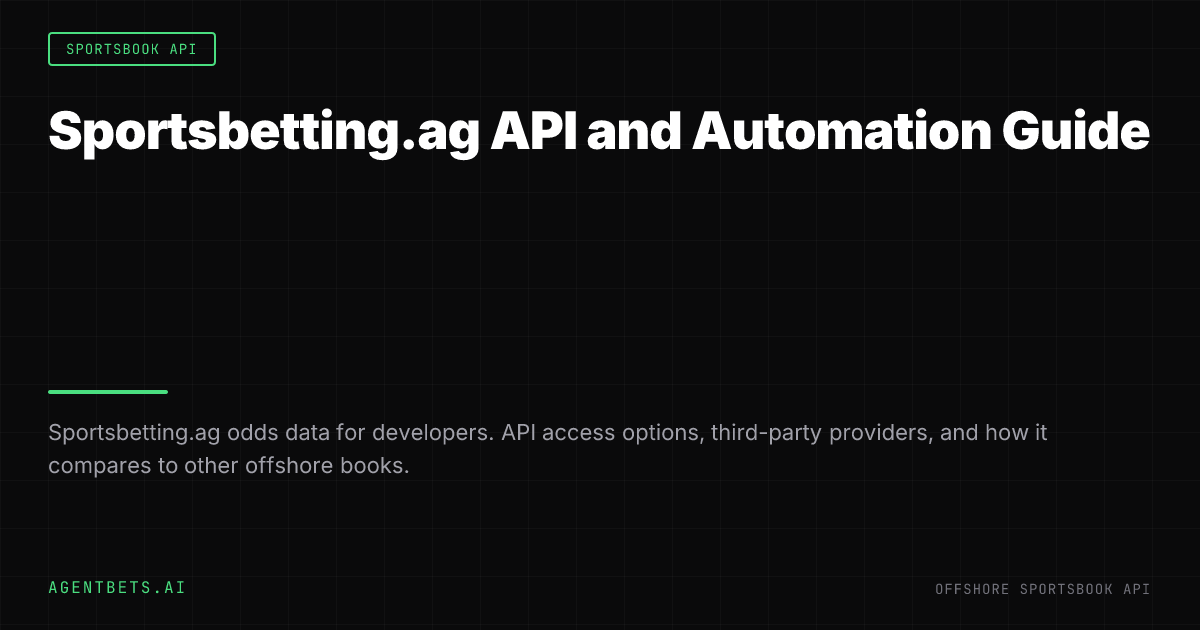 Sportsbetting.ag API and Automation Guide
