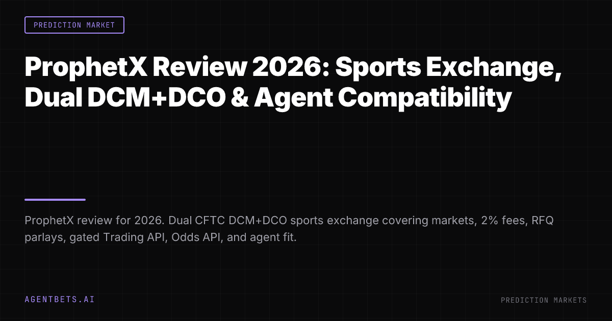 ProphetX Review 2026: Sports Exchange, Dual DCM+DCO & Agent Compatibility