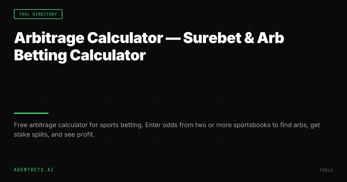 Arbitrage Calculator — Surebet & Arb Betting Calculator