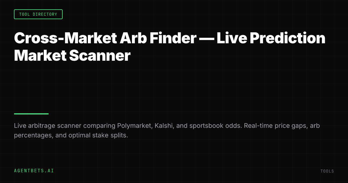 Cross-Market Arb Finder — Live Prediction Market Scanner